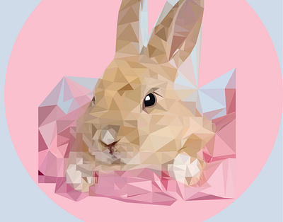 low poly rabbit animal cartoon design easter bunny illustration illustrator low poly rabbit vector