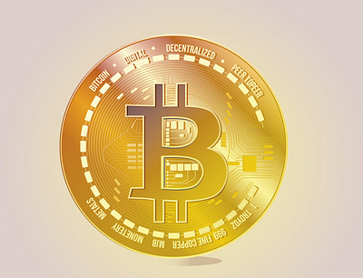 gold bitcoin branding cryptocurrency design graphic design illustration illustrator logo vector