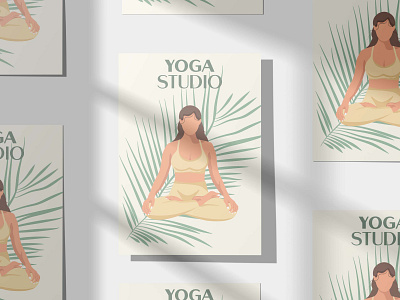 Poster for yoga studio abstract branding design graphic design health illustration illustrator logo vector yoga