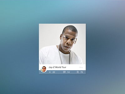 Image Post of Jay-Z blur card flat modal picture post profile timestamp transparent ui web