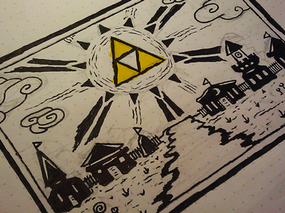 This is but one of the legends of which the people speak... illustration sketch triforce wind waker zelda