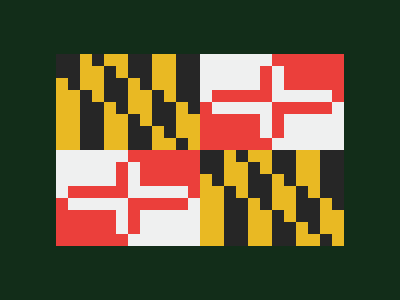 Maryland flag. Pixels.