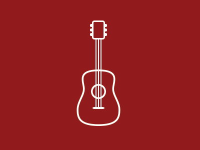 strum guitar icon red stroke