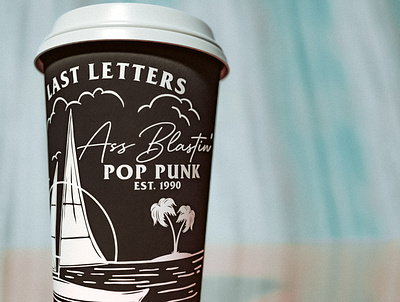 ass blastin' pop punk! 3d render adobe dimension ass coffee last letters pop punk sailboat