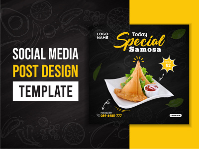 Social Media / Food Social Media post branding food food and drink food app samosa social media banner social media design social media pack social media templates