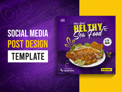 Social Media Post Design background banner business design flyer food layout marketing media modern offer post poster promo promotion restaurant sale social template vector