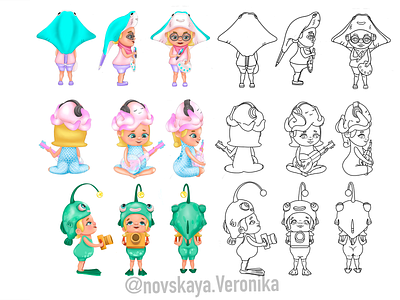 character desing / doll /marine inhabitants 2d art 2d character branding character characterdesign characters concept design digital illustration digitalart doll girl character marine inhabitants