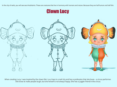 character design character characters concept digital 2d illustration digital illustration digitalart ecology girl character sea ​​fish