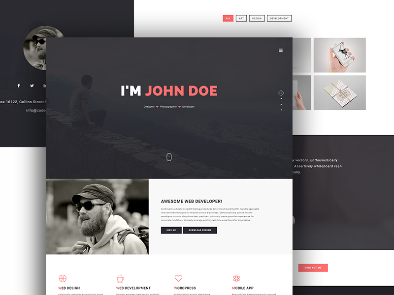 Ami personal template by CoderPixel on Dribbble