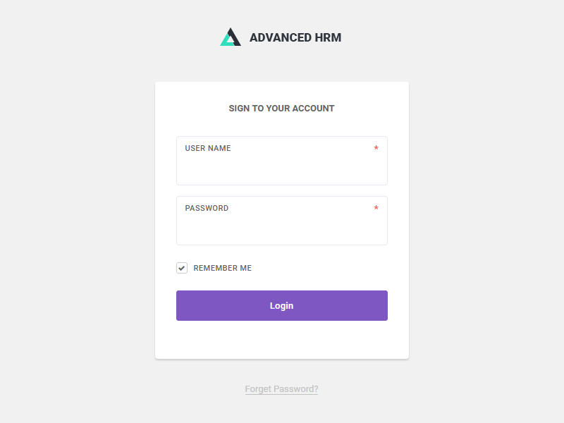 Advanced HRM Login by CoderPixel on Dribbble