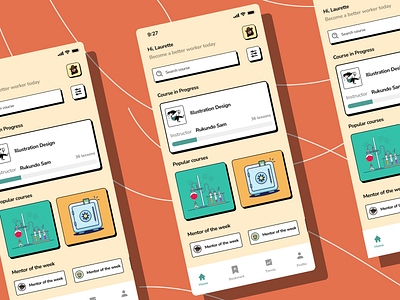 neubrutalism concept app course design e learning minimal ui