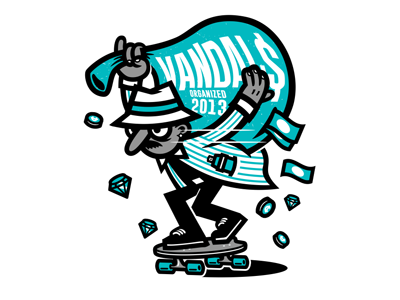 Downhill Bandit bandit crew design illustration longboarding shirt skateboarding street