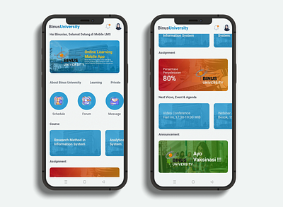 BINUS University Mobile App binus mobile application online learning ui ux