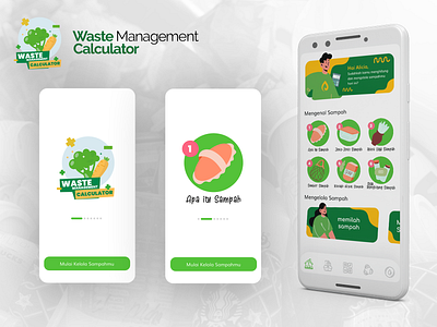 Waste Management Calculator - Mobile App application binus environment green mobile ui ux waste