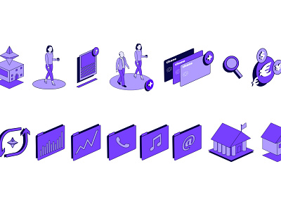 Titane - Illustrations for iconography and Design System app bank design design system iconography icons illustration system logo product design ui ux