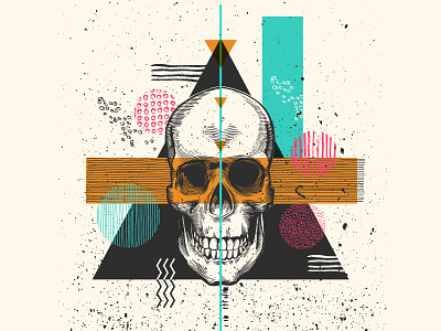 Skull Geometry illustration. geometry poster print skull vector