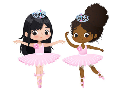 Ballerinas ballerina ballerina girl ballet dancer dance school kids pink tutu vector illustration
