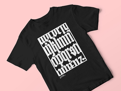 Box Tee apparel blackletter calligraphy calligraphy and lettering artist clothing design graphic design illustration tshirt design