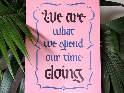 'we are' calligraphy pink version