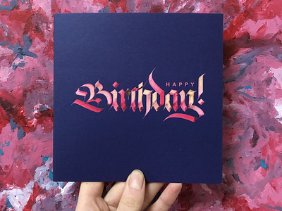 Blackletter Birthday Card