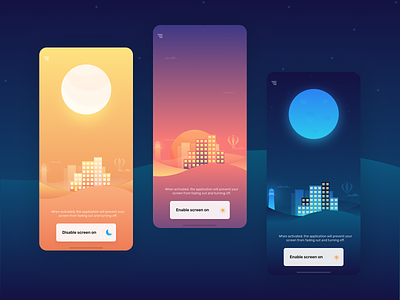 Keep Scrieen On app building colors design illustraion mobile switcher ui