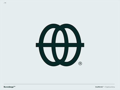 DualWorld CRYPO — Monogram branding crypto currency design logo logotype world