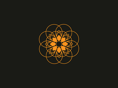Geometry Flower adobe illustrator animation branding circle circle logo design figma flower geometric logo graphic design illustration logo neon color orange shapes typography ui ux vector web designer