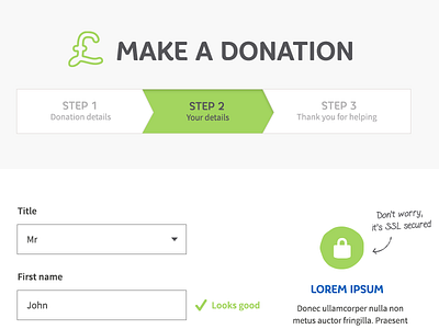 Donation form progress bar donation form hand drawn icons input progress bar validation