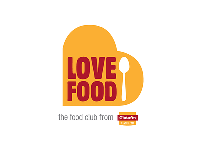 Love Food Logo brand branding cooking food glutafin heart logo love spoon