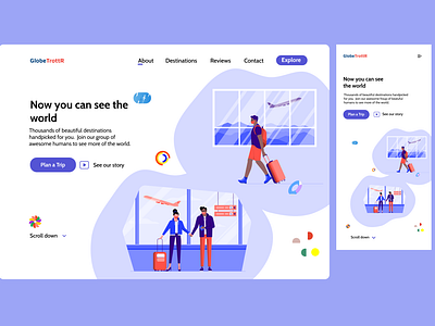 GlobeTrottR travel web and mobile landing page