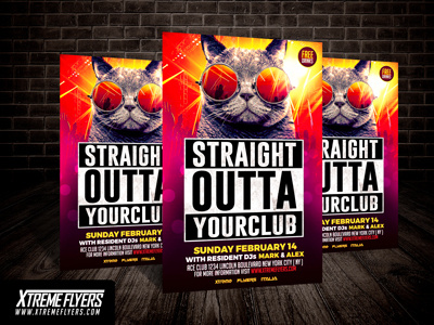 Club Flyer Template advertisement advertising bash cat club event flyer nightclub party photoshop psd template