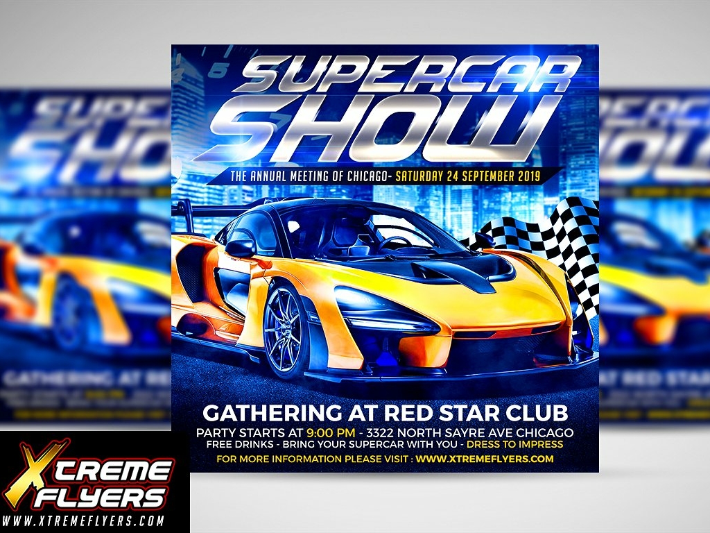 Supercar Show Flyer Template by Matteo Gianfreda on Dribbble In Car Show Flyer Template