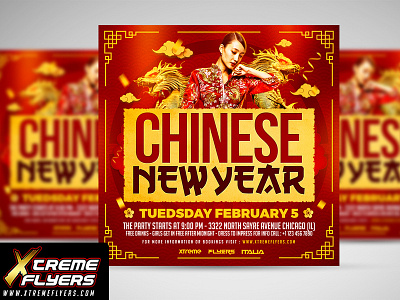Chinese New Year Flyer Template artwork chinese chinese new year flyer flyer artwork flyer design flyer designs flyer template party print design psd template