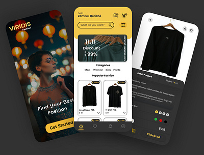 Viridis Fashion App - UI Design design fashion mobile design ui ui design ux ux design