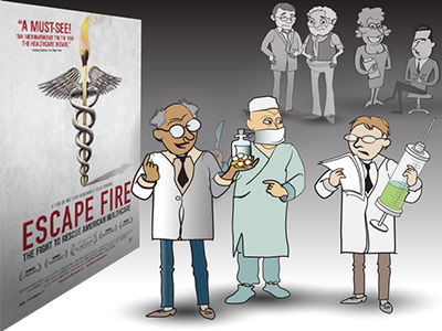 Escape Fire infographic characters animation doctor film healtcare infographic line art medicine