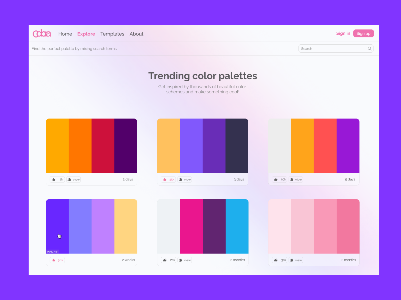 color palette - explore by Ali Turkaman on Dribbble