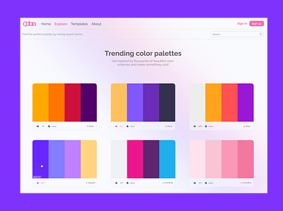 color palette - explore animation app branding color color palette design explore head header header ui illustration logo palette ui
