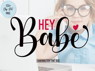 hey babe design font design handmade handwritten logo script typography web