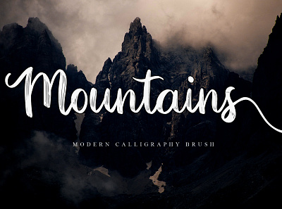 Mountains calligraphy design font design fonts handmade handwritten littering logo script typography