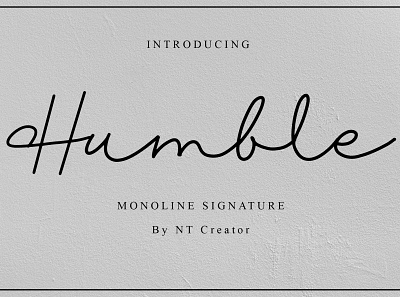 Humble branding cover book design font design fonts handmade handwritten littering logo monoline script signature typography web