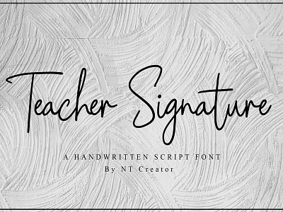 Teacher Signature calligraphy design font design handmade logo modern calligraphy modern signature monoline script signature vector web