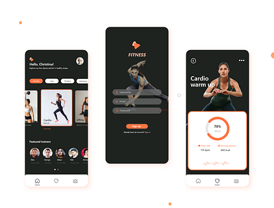 Fitness App UI Design fitness app fitness app ui lifestyle ui ux workout workout app