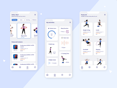 Online exercise app ui ux design