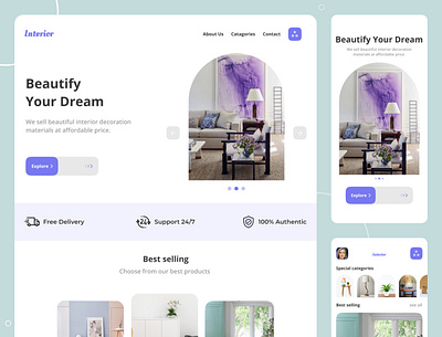 Interior decor responsive design app design interior app interior decor mockups responsive design uiux