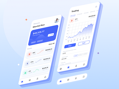 Crypto asset trading mobile application.