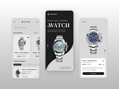 Luxury Watch Shop App Design.