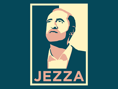 Jezza minimal politics shadow typography vector