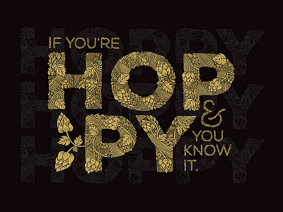 Posters & Pints Poster beer hand lettered hand lettering hops metallic ink screen printing typography