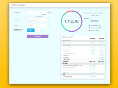 Payroll calculator - 004 #DailyUI