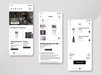 E-commerce Men's Cosmetics - Mobile App Design